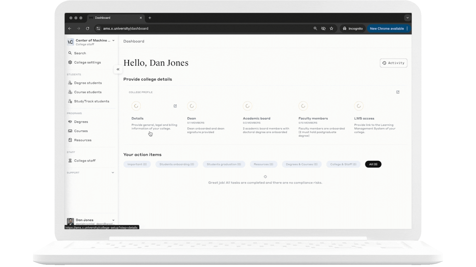 College details form
